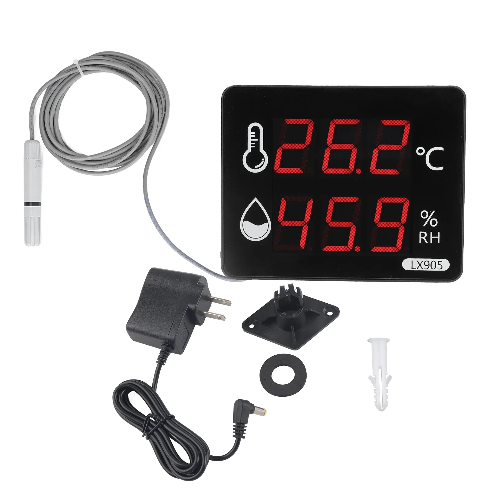 

Temperature Humidity Sensor Gauge LED Digital Monitor Indicator Meter LX905‑C 100‑240V