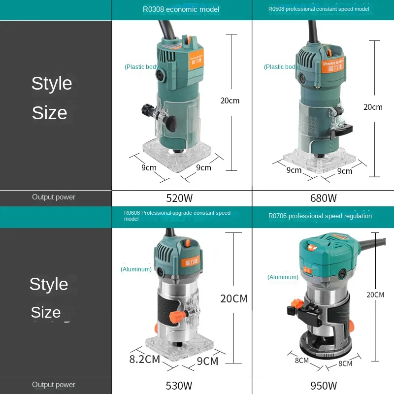 Yy Wood Working Groove-Cutting Machine Tapping Machine Woodworking Electric Tools Electric Router