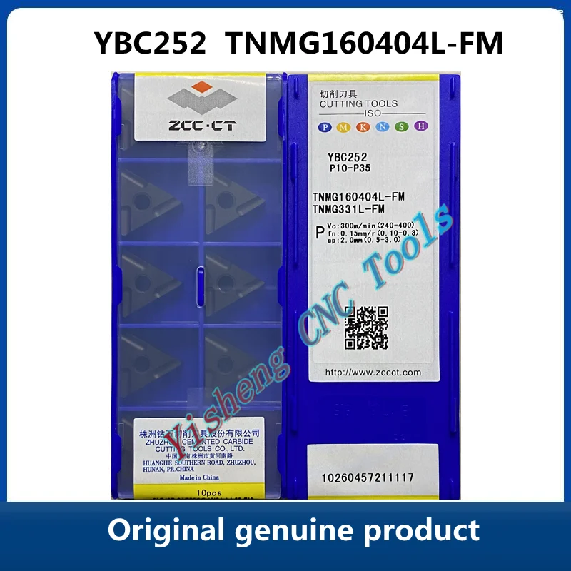 

Original ZCC CT YBC252 YBG205 TNMG160404L-FM Carbide Inserts CNC Turning Tool Lathe Cutter Tools