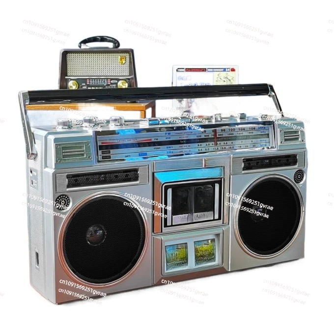 Retro Nostalgic Stereo Two Channel Tape Cassette Machine Radio Recorder Recorder Bluetooth Card