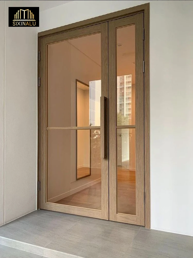 

Sixinalu внутренняя дверь Gaint створка внешние входные двери алюминиевая двойная стеклянная дверь кухня домашний декор панель на заказ 1,5x2,2 м