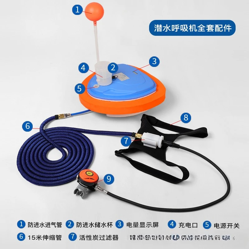 جهاز تنفس للغوص تحت الماء، أسطوانة أكسجين، معدات التنفس لصيد الأسماك والغطس العميق