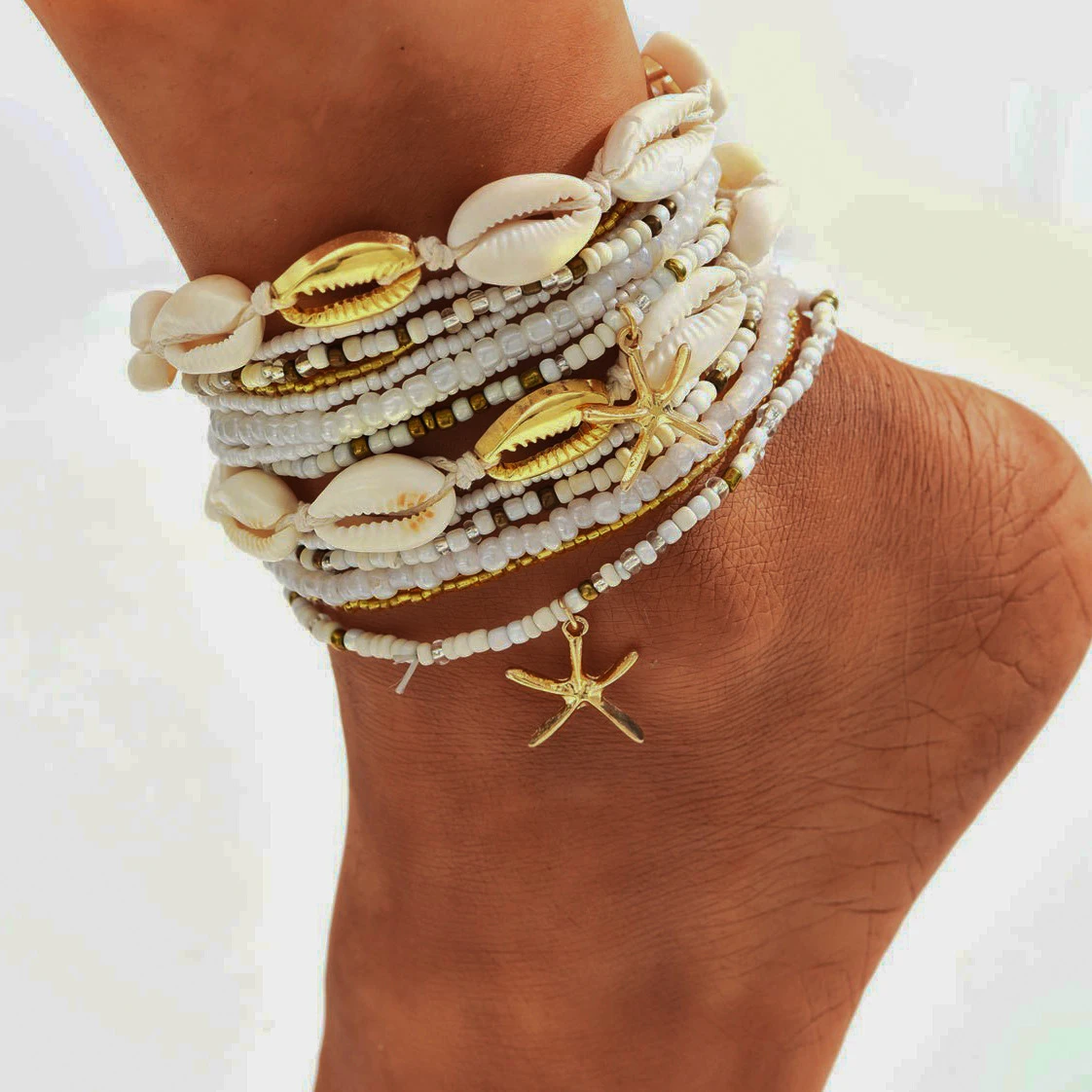 Bracelet de cheville pour femme de style rétro