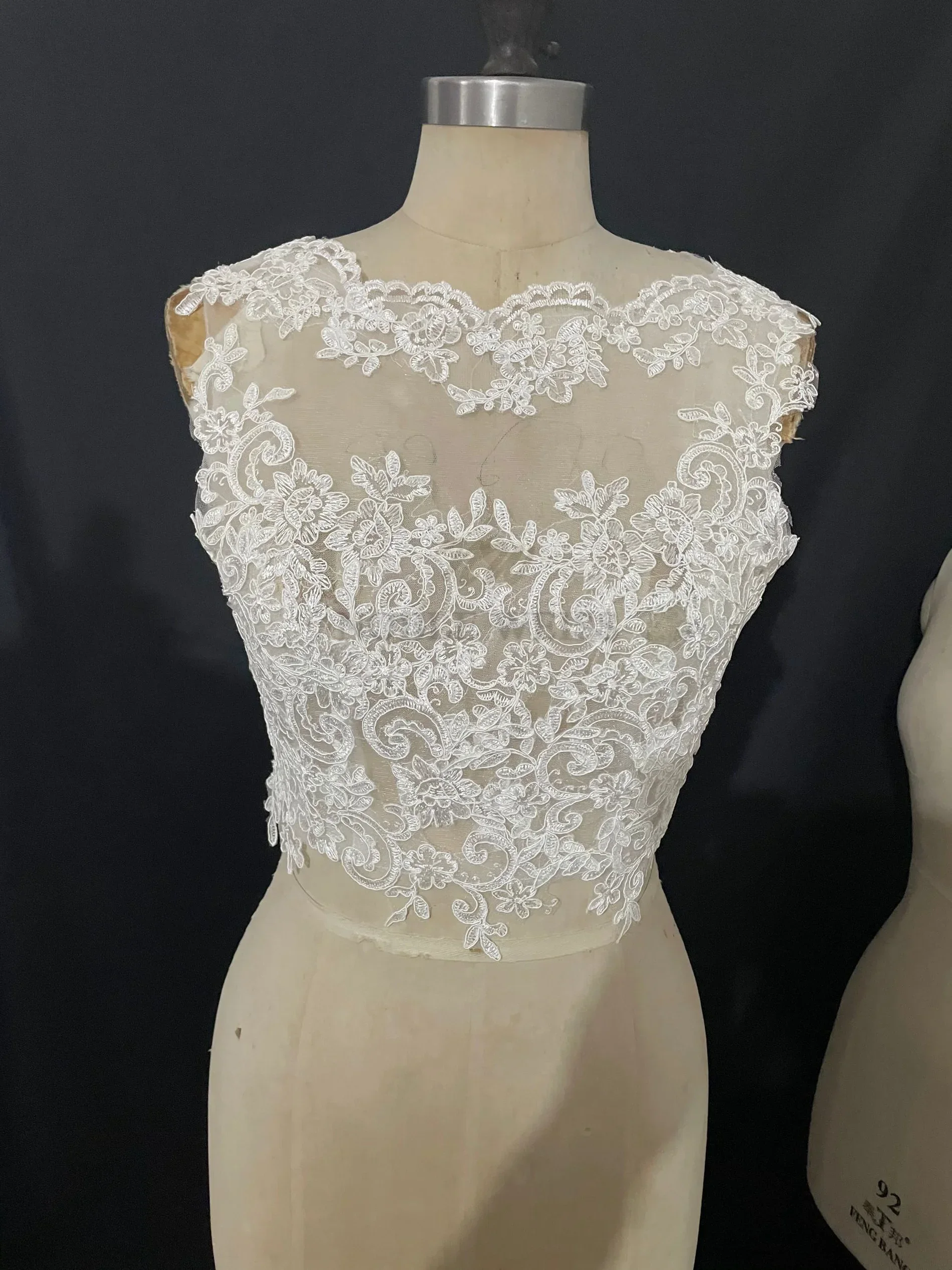 Veste de mariée en fibre de dentelle personnalisée, enveloppes de patients Scoop pour la fête de mariage, Rhde promo, pas cher