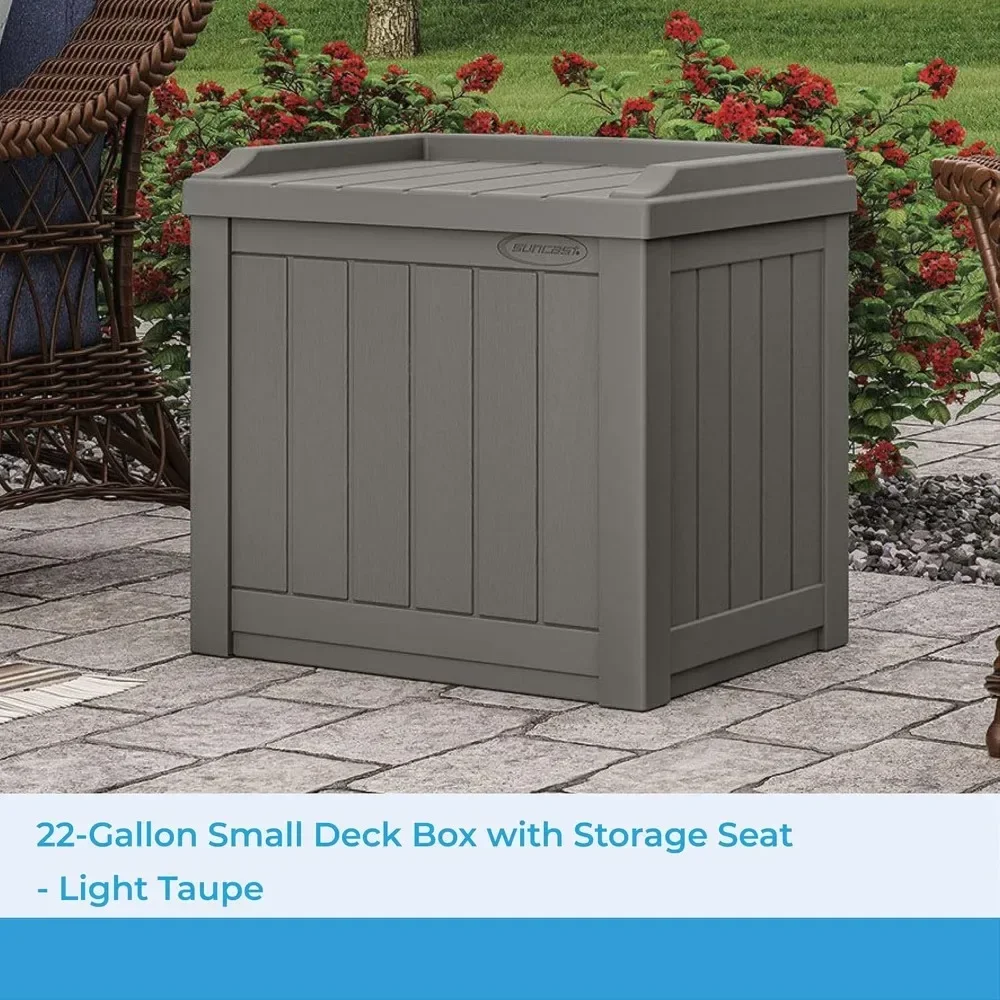 22 Gallon Indoor or Outdoor Backyard Patio Small Storage Deck Box with Attractive Bench Seat and Reinforced Lid(4 Pack)