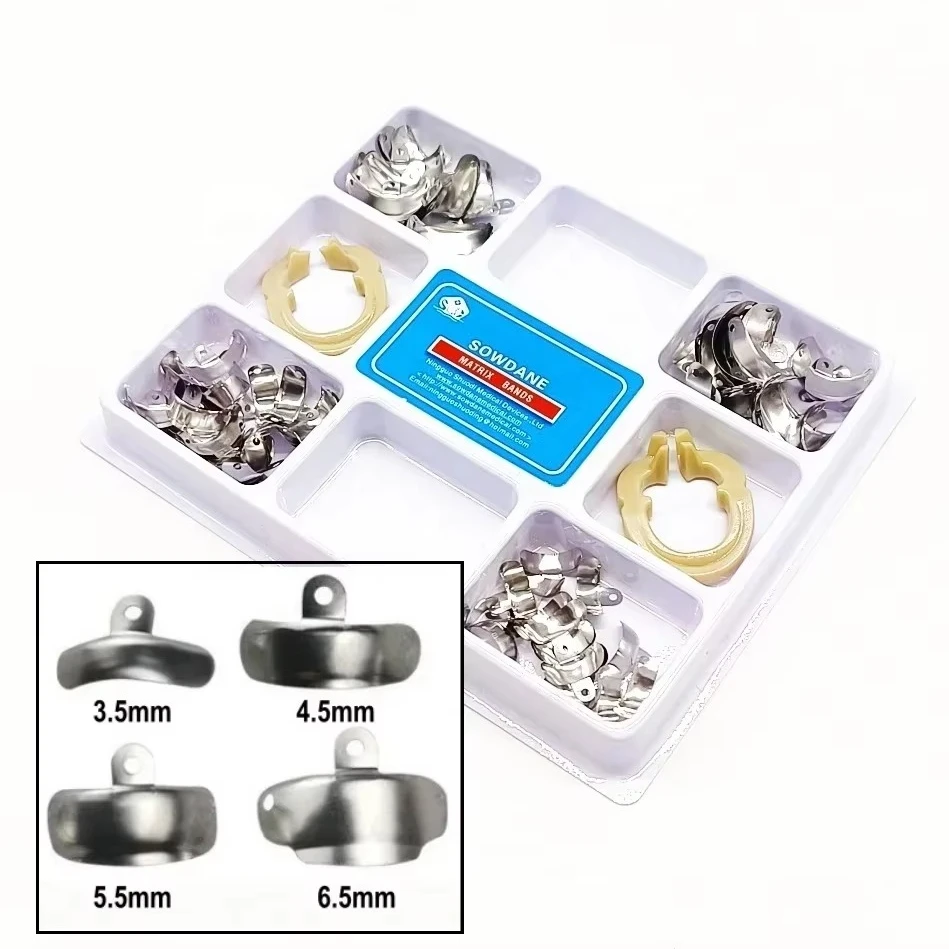 High Quality M4 Matrices Sectionals Contoureds Metal Matrices Wedges Set with Autoclavables Clip Ring