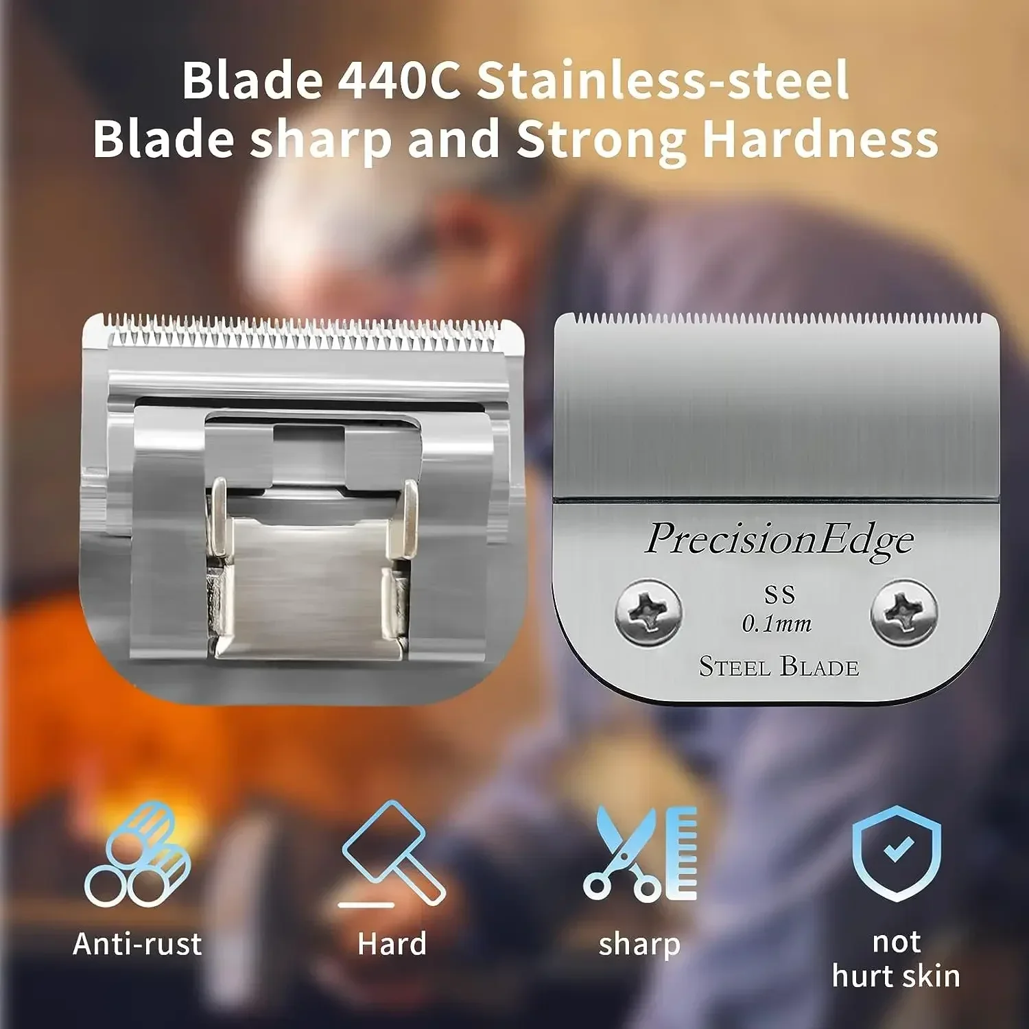 ss 0.1mm Animal Detachable Blade For Andis AG,AGC/Oster Classic 76,Star-Teq,Power-Teq,A5 /Wahl KM series pet dog Clipper - view 4