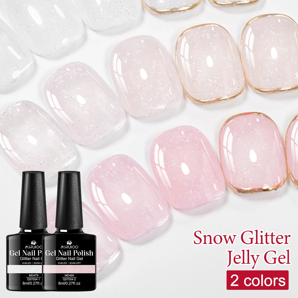 

MSRUIOO 8ml Snowflake Shimmer Gel Nail Polish Semi-permanent Manicure Soak-off LED Gel Nail Polish Shimmer Nails HEMA/TPO FRE