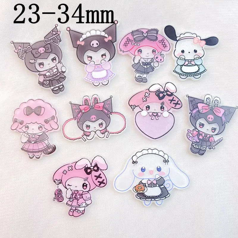 10 Stuks Kawaii Feest Cartoon Kitten Konijnen, Puppy 'S Serie Acryl Platte Diy Sieraden Kinderen Cadeau Haarspeld Accessoires