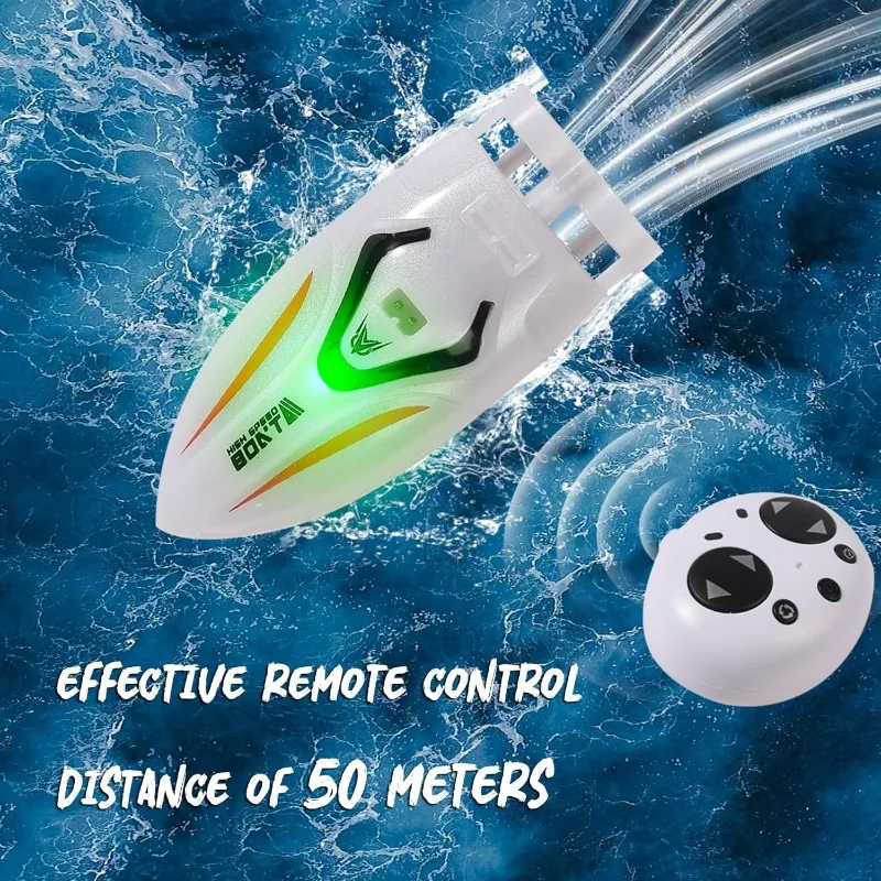 Mini Łódka RC z Obrotem 360°, Sterowana na Zdalnie, 2.4G, Wbudowany Akumulator, Do Jazdy na Jeziorze, Basenach, Wannach, Łódki Akrobacyjne na Pilot