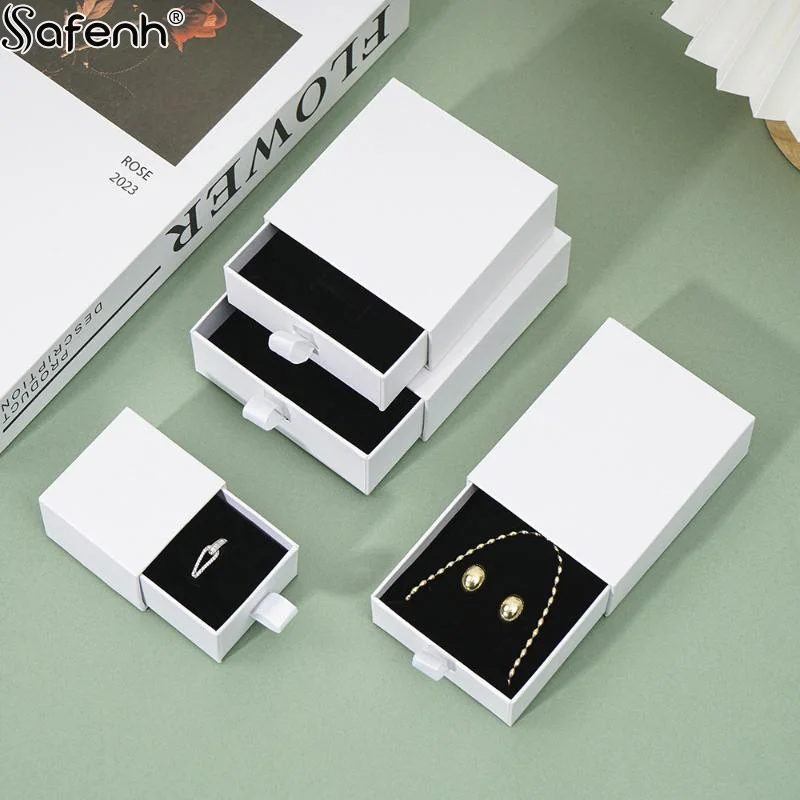 

1 шт., шкатулка для драгоценностей, ожерелья, серьги, коробки для колец, маленькие дорожные ювелирные изделия, подарочная упаковка, коробка, внешняя бумага, внутренний бархат