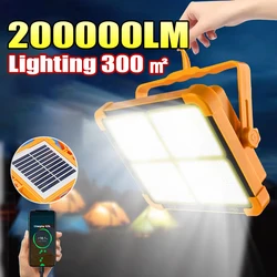High Power Camping Lantern Solar Charging Large Capacity Rechargeable LED Emergency Lamp Camping Supplies Tent Light Power Bank