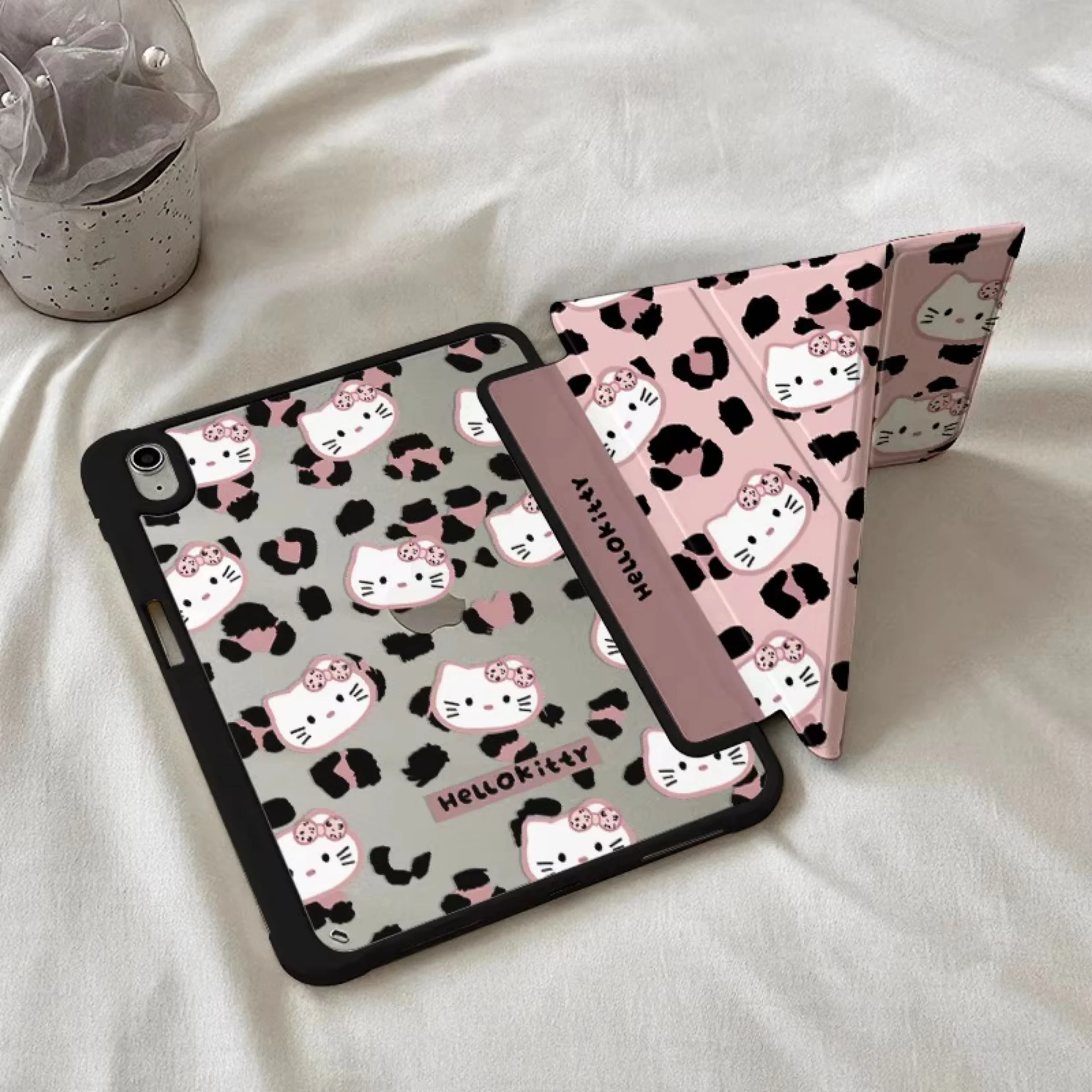 حافظة هالو كيتي آي باد ميني 7 اللوحي 2025 آيباد 9/11 الجديدة المضادة للانحناء أكريليك الهواء 6/5 نمط مزدوج الجوانب 10.2 مع فتحة قلم رصاص برو 13