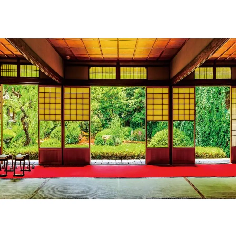 Fondo de fotografía de residencia tradicional japonesa y china 20x10t, estilo asiático, para sala de estar, hogar, jardín y árboles, interior