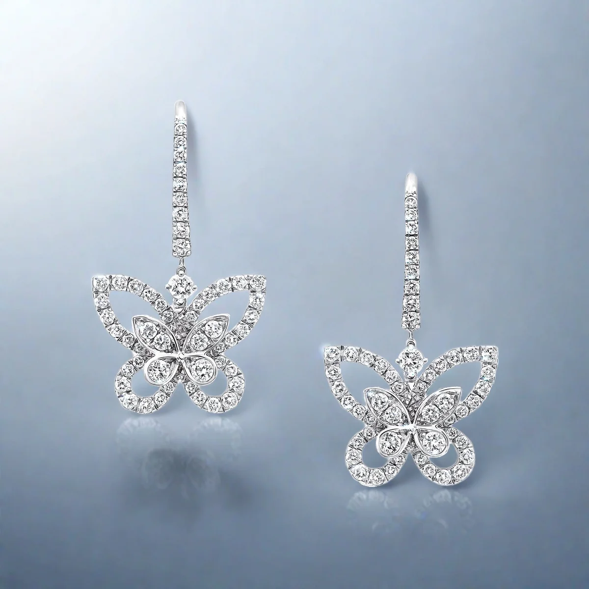 

Butterfly God Light Butterfly Diamond Earstuds s925 Fairy Light Luxury Birthday Gift Temperament Fairy Style