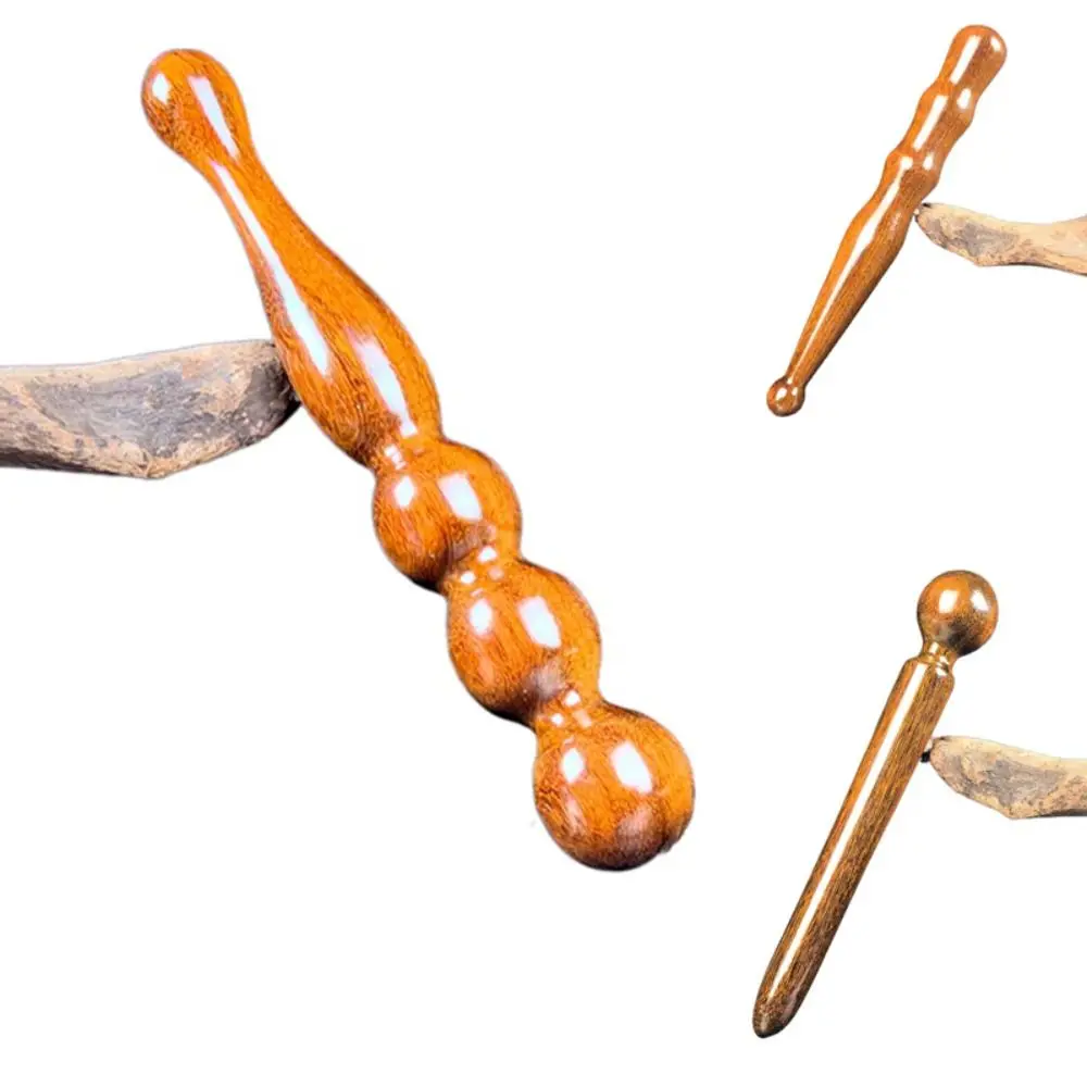 

Ergonomic Acupuncture Stick Durable Portable Sandalwood Massage Stick Handheld Design Foot Massage Stick Acupressure