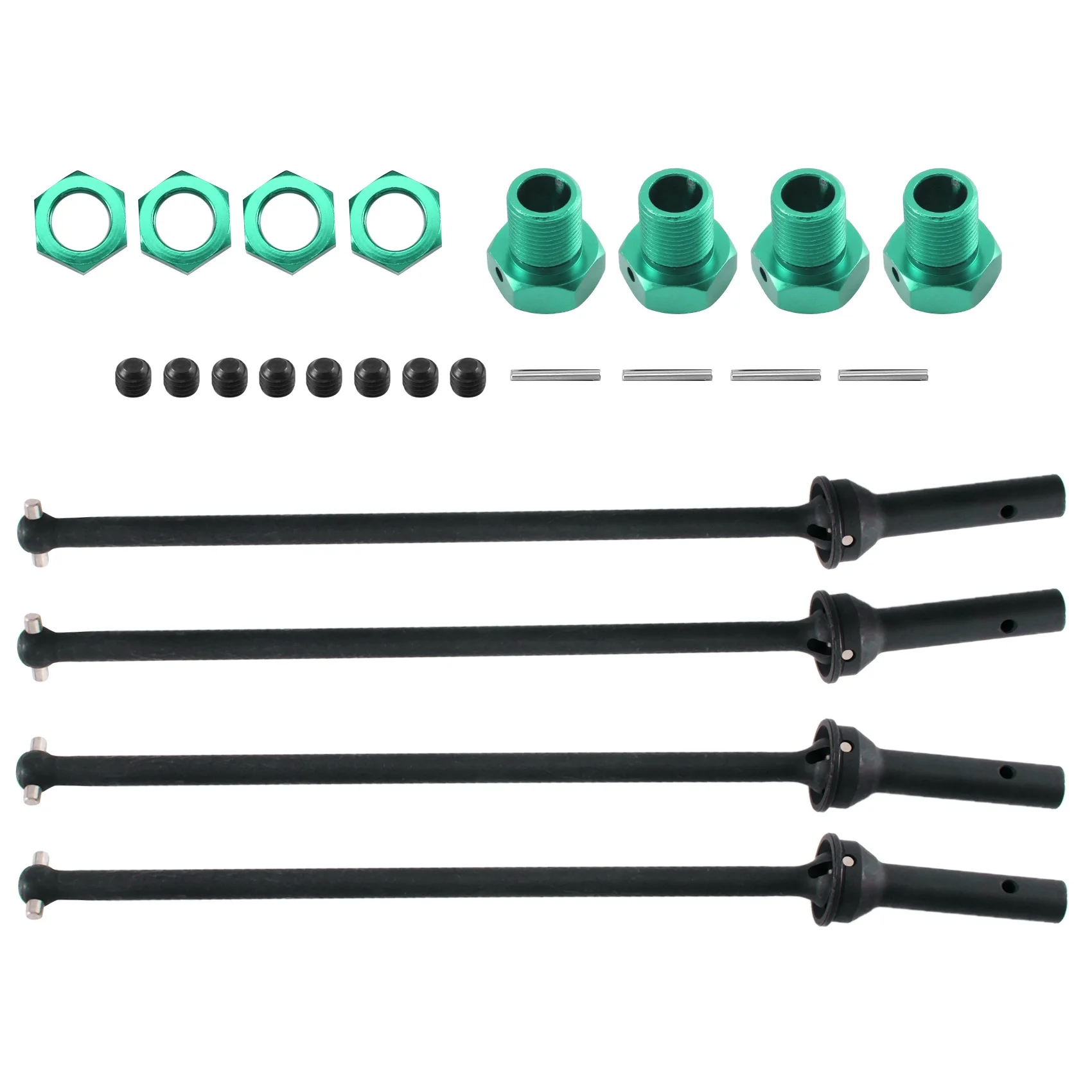 B05C-4 個金属フロントとリアドライブシャフト CVD 拡張ホイール六角付き 1/10 Arrma クレイトンアウトキャストアップグレードパーツ