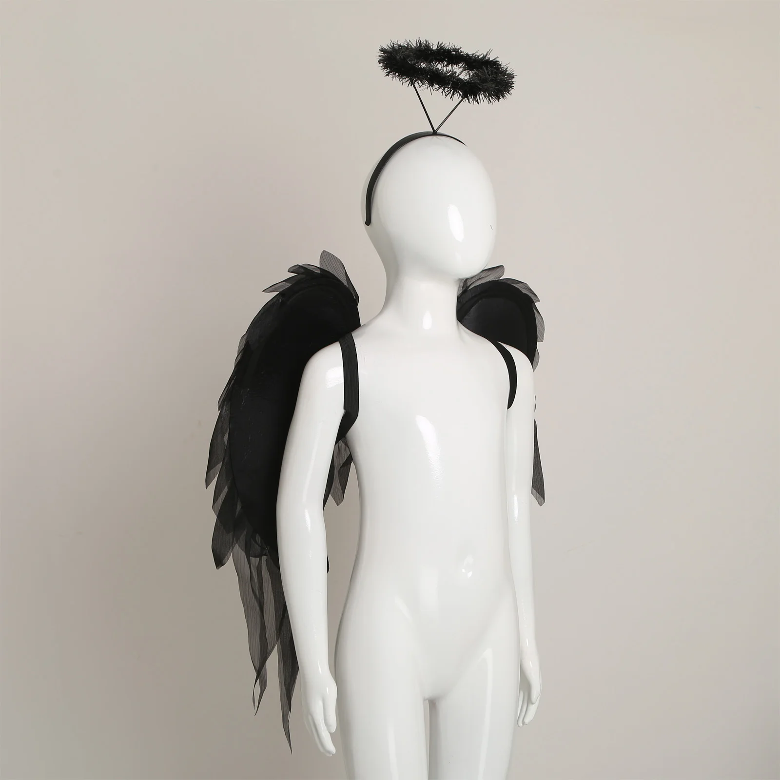 Ensemble de costumes luxueux et réalistes d'ailes d'ange avec bandeau scintillant pour femmes et filles, fêtes de mascarade et événements à thème