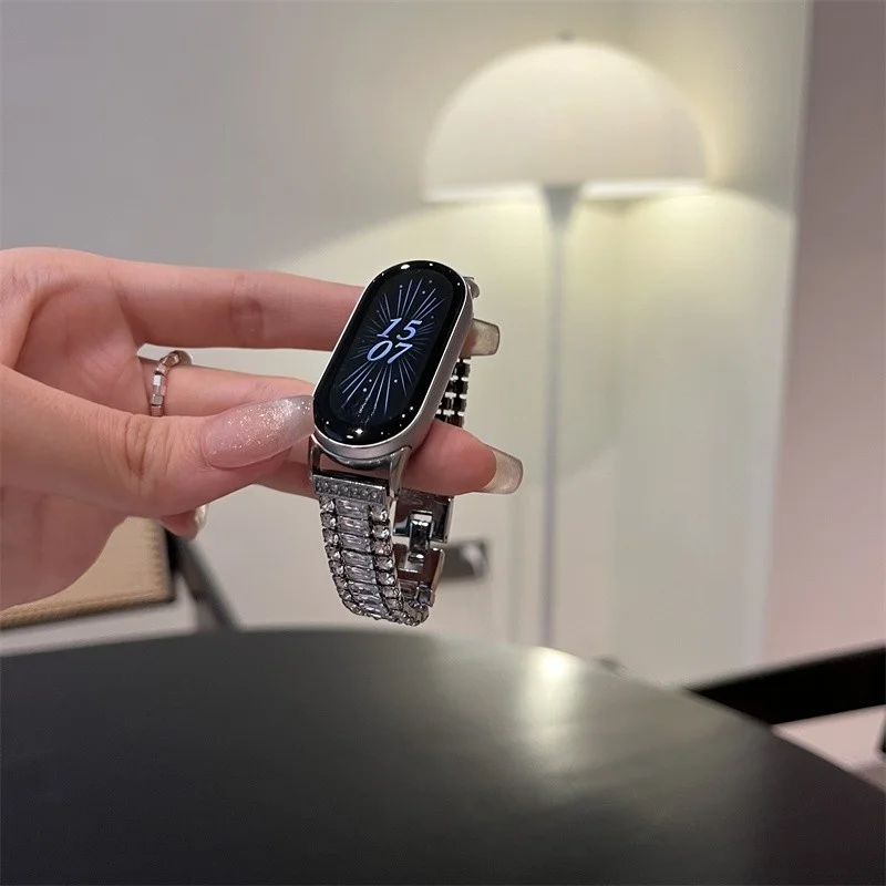 

Xiaoxiangfeng three row diamond compatible iWatch strap 38mm 40mm 41mm 42mm 44mm 45mm 49mm fashionable strap