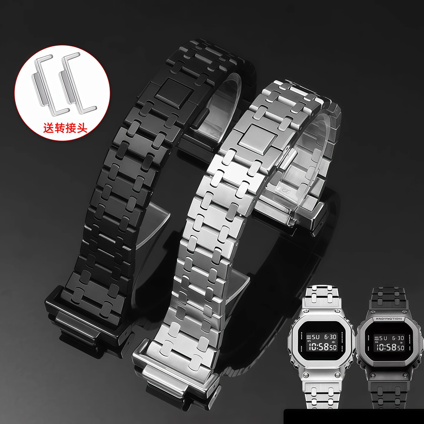 

GM-5600 Watch Strap For Casio G-shock Dw5600 gw-m5610 Gw-b5600 GA2100 GM2100 Metal stainless steel watchband Modified money men