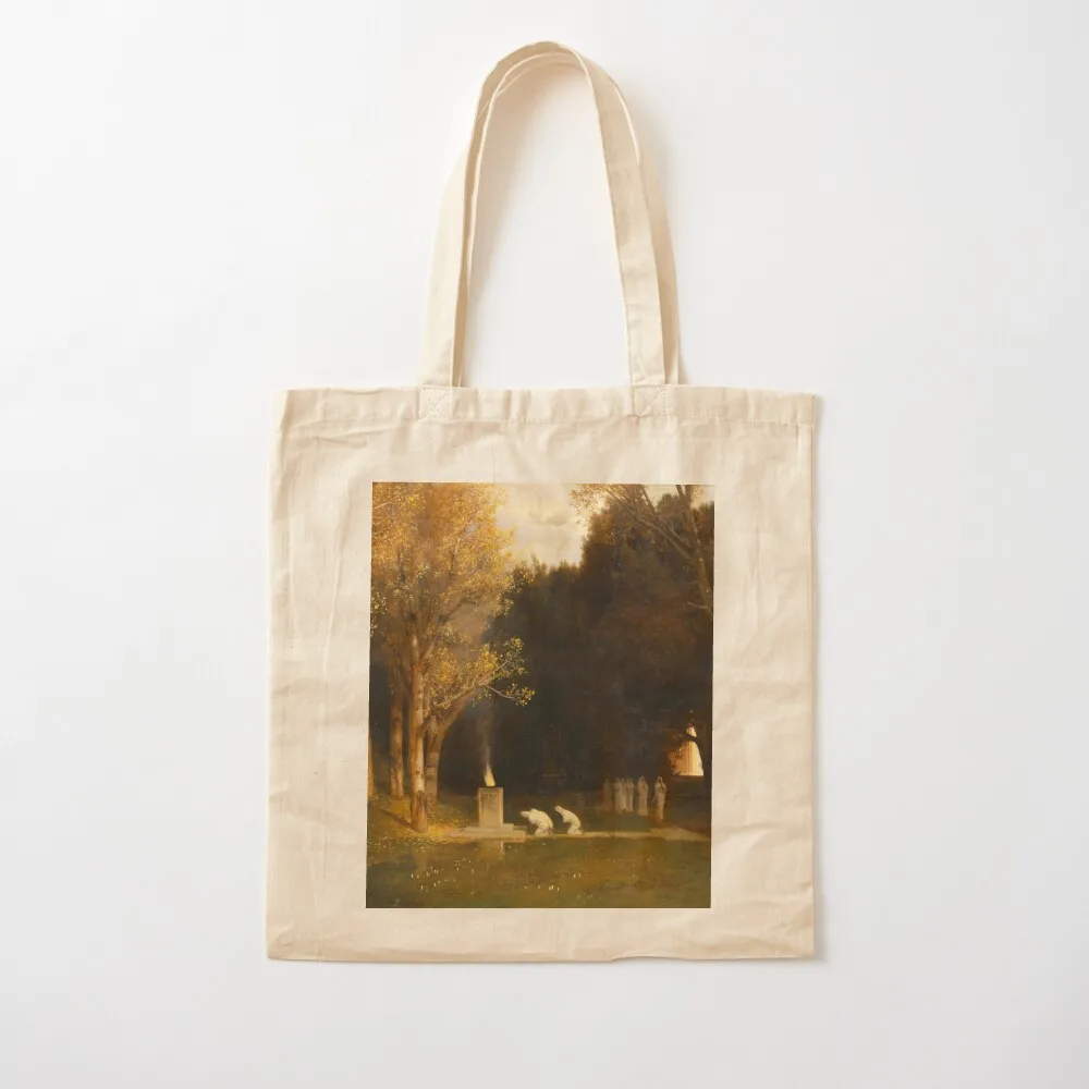 Arnold B?cklin. La foresta sacra Tote Bag borse per la consegna gratuita Borsa per la spesa portatile borse tote da uomo Borsa grande in tela Tote