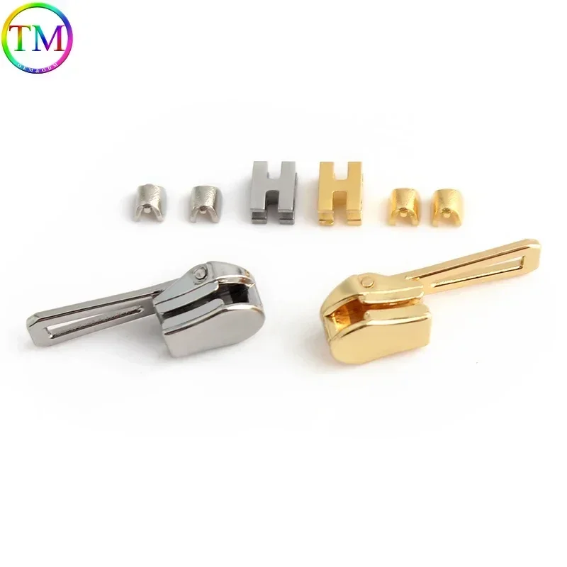 5-30 قطعة الذهب/الفضة معدن الأسنان سستة رئيس للخياطة محفظة حقيبة يد أكياس ظهره سستة المتزلجون اليدوى اكسسوارات #4