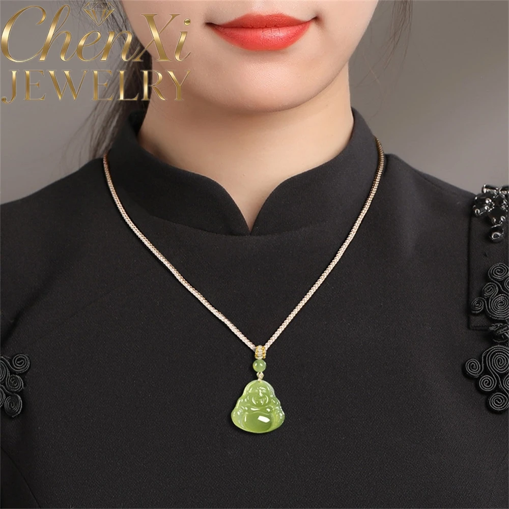 

Натуральный хэтяньский яшмовый кулон Будды Майтреи из старинного жадеита Фогун, подлинный продукт, изысканное ювелирное изделие, бестселлер, подарок