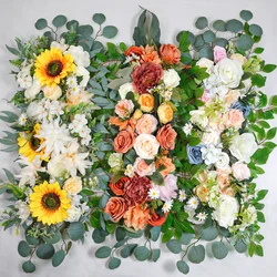 Artificial Chrysanthemum Rose Flower Row  Silk Wedding Arch Background Flower Wedding Hotel Table Flower Wall Path Decoration