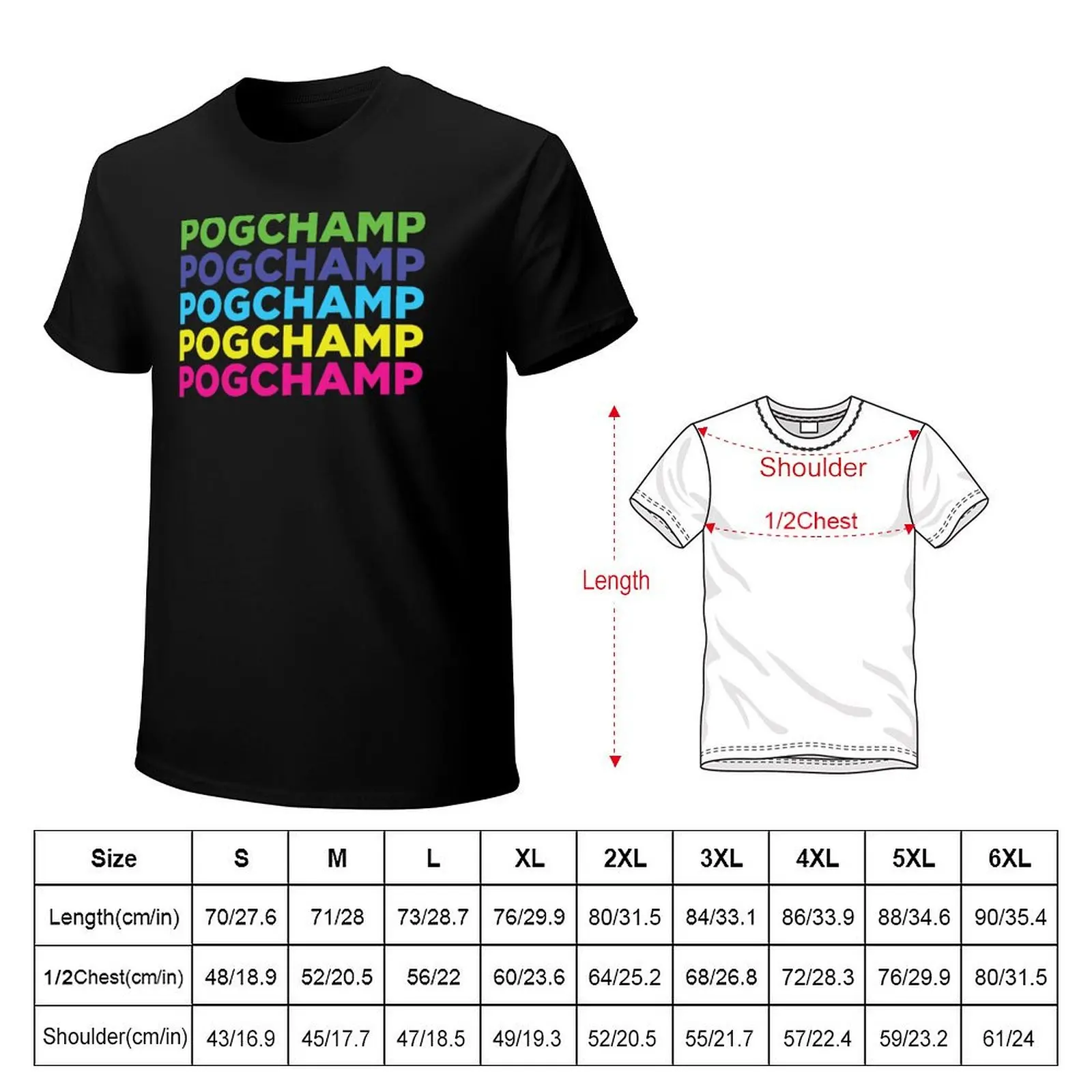 pogchamp T-Shirt vintage clothes oversized graphic tee cute tops men tshirt