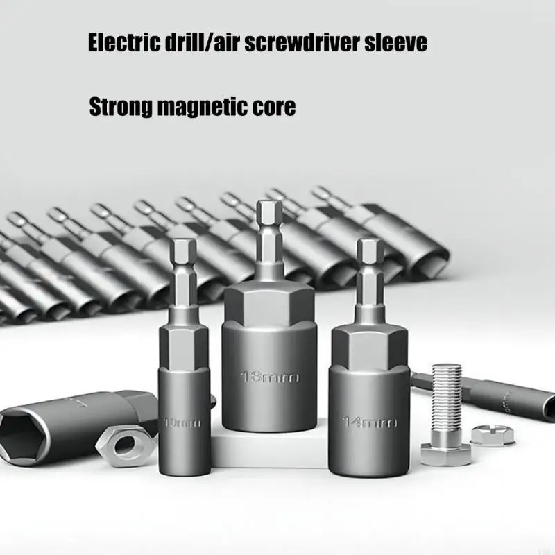 Conjunto brocas porca haste hexagonal 1/4 polegadas, soquete troca rápida, adaptador driver impacto,