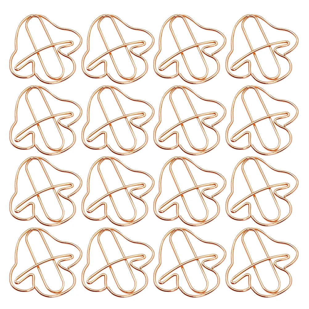 20 Pcs Mushroom Paper Clip Document Clips Students Desk Accessories Exquisite -use Metal Office