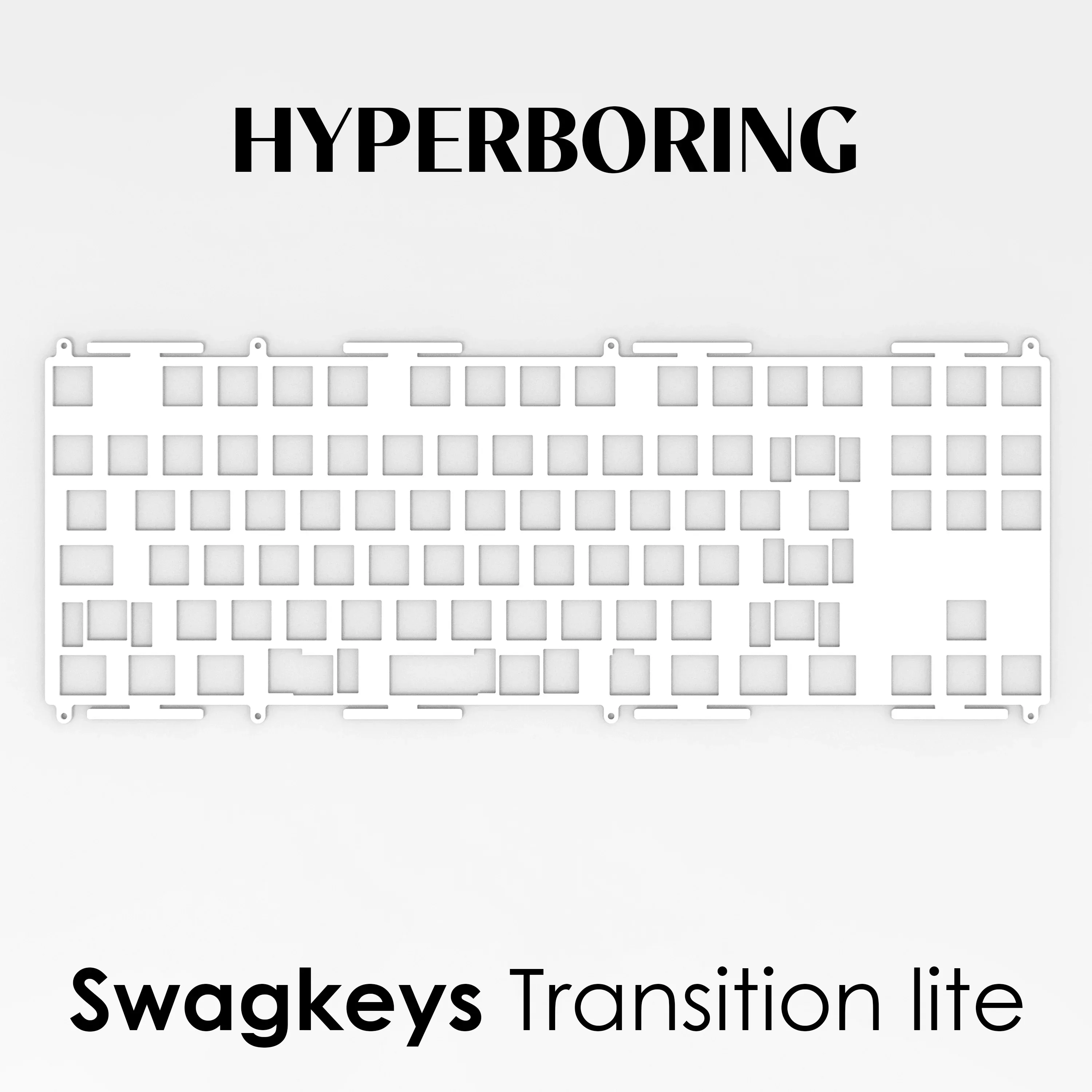 Placa de teclado Swagkeys Transition Lite, 6,25u, 7u, PP, PC, FR4, para stabs montados en placa y pcb