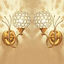 Modern LED Crystal Wall Light Wall Mounted Pendant Lamp E27 Socket Elegant Crystals Wall Sconce Decorative Bedroom Aisle Stairs
