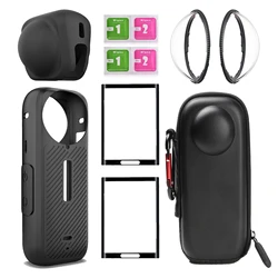 For Insta360 X4 Lens Guards + Storage Bag + Screen Protector Film for Insta 360 X4 Lens Protector Anti-scratch Camera Accessory