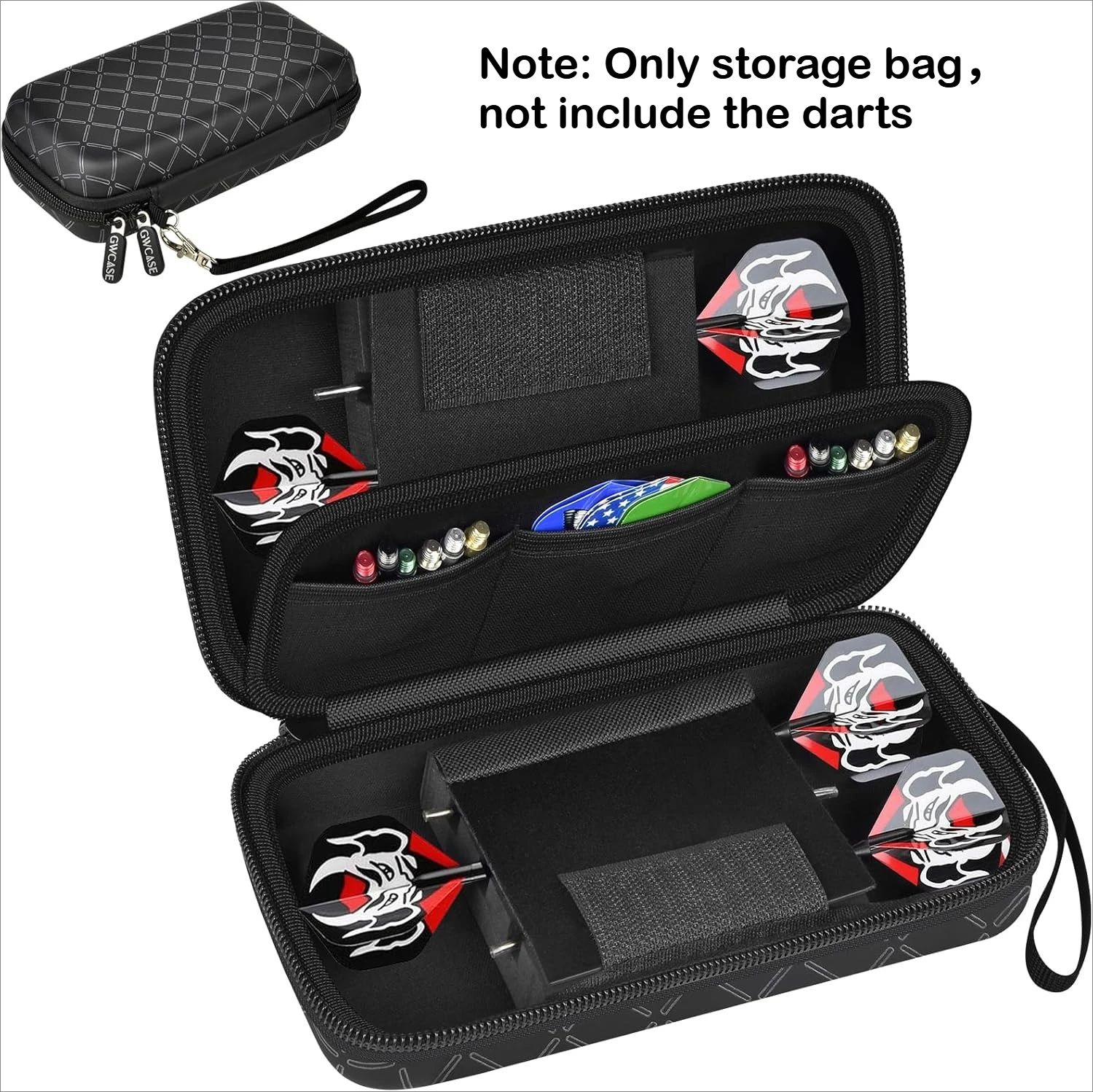 Dart Case for 6 Steel and Soft Tip Darts, Upgraded Darts Carrying Storage Fits for Dart Tips, Shafts and Flights (Box Only)