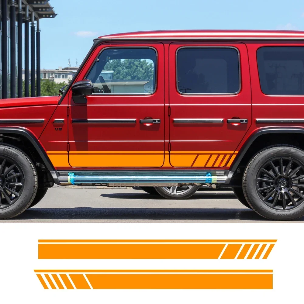 Car Decals Side Body Stickers for Mercedes Benz G55 G63 AMG W463 G500 Class G350D Sticker SUV Car Accessories Stripes Auto Decal