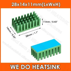 28x14x11mm Green Electronic Radiators Heatsink for MOS GPU IC Chip With pre AppliedThermal Conductive Adhesive Tape Installed