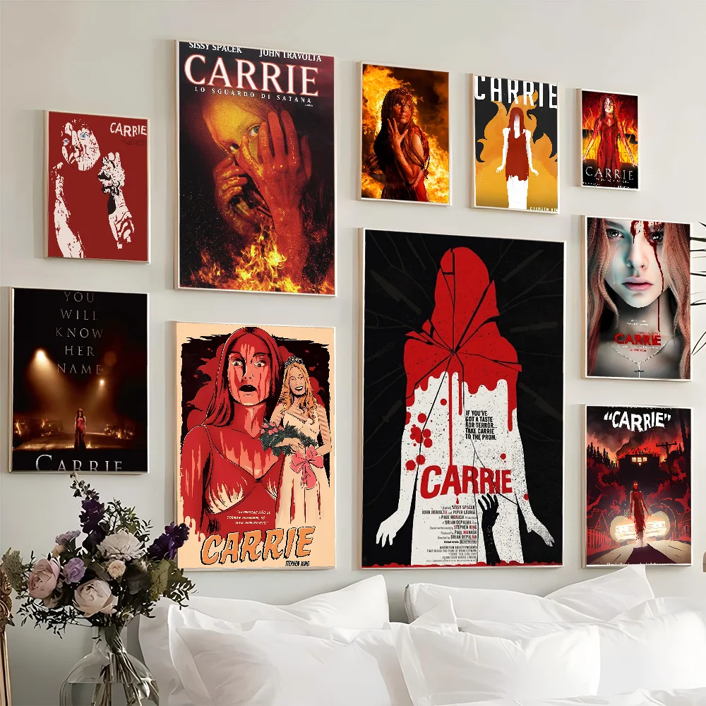 

Classic 70s Horror Movie Carrie Good Quality Prints And Posters Vintage Room Home Bar Cafe Decor Aesthetic Art Wall Painting