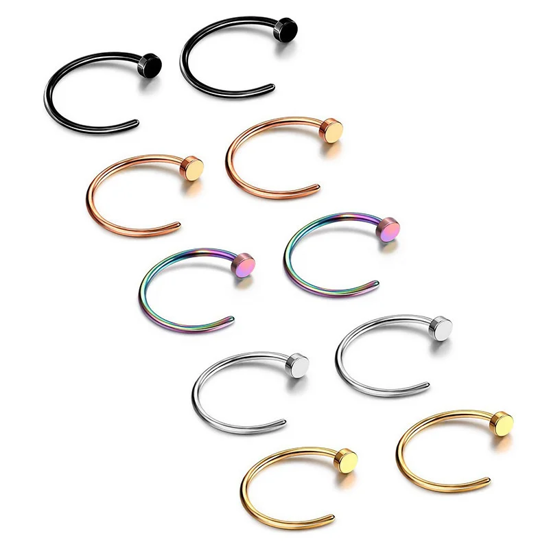 1Pc Fake Non Without Piercing Surgical Steel Nose Septum Ring  Earring  Earring Nipple Hoop Clip Lip For Women Teen Body Jewelry