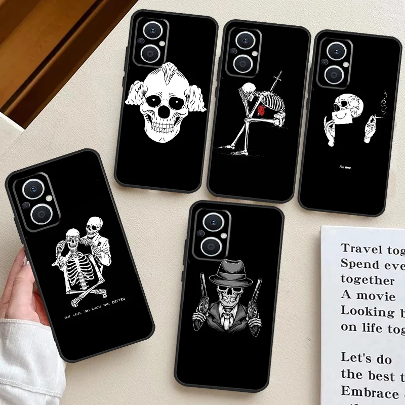 Death Skull Bones Clown Circus Case For OPPO Reno 8T 4Z 5Z 10 Pro 4 5 6 7 8 Lite OPPO Find X2 Lite X3 Neo X5 X6 Pro Cover