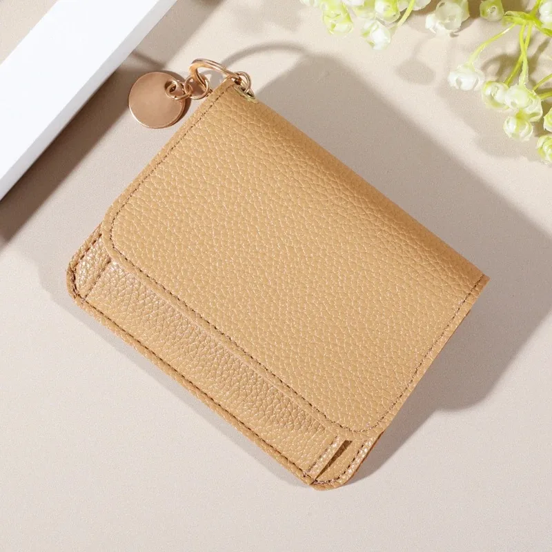 Cartera minimalista: tarjetero multitarjeta impermeable, liviano y con cierre a presión