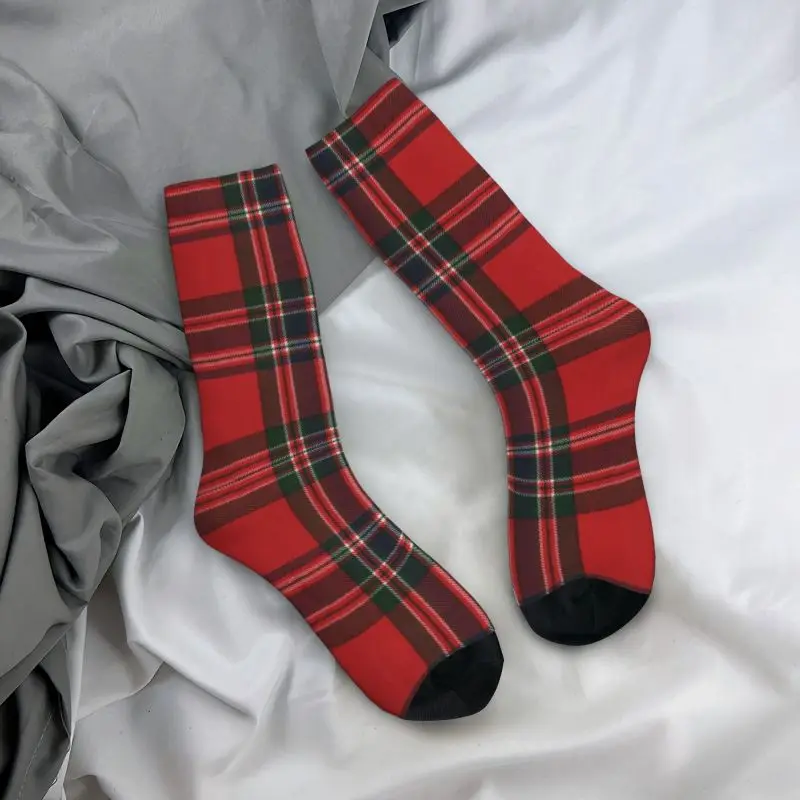 Funny Print The Scottish Clan MacFarlane Tartan Socks for Men Women Stretchy Summer Autumn Winter Gingham Plaid Crew Socks