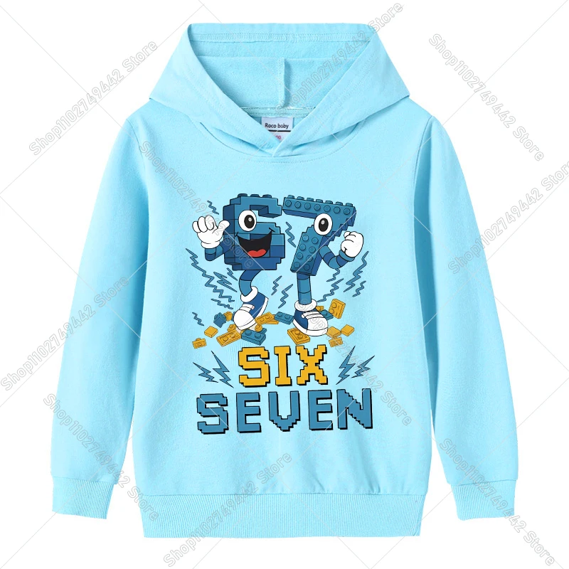 Steal A Brainrot 67 Children Hoodies Funny Six Seven Meme  Hooded Sweatshirt for Boy Girl Autumn Thin Sportswear Kids Pullover