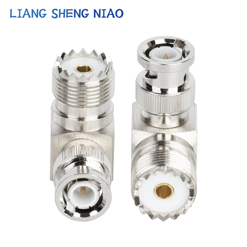 1pcs UHF SO239 PL259 TO BNC Connector BNC Male Jack To UHF bending Female Plug SL16 RF Coax Connector Straight Adapter 90 degree