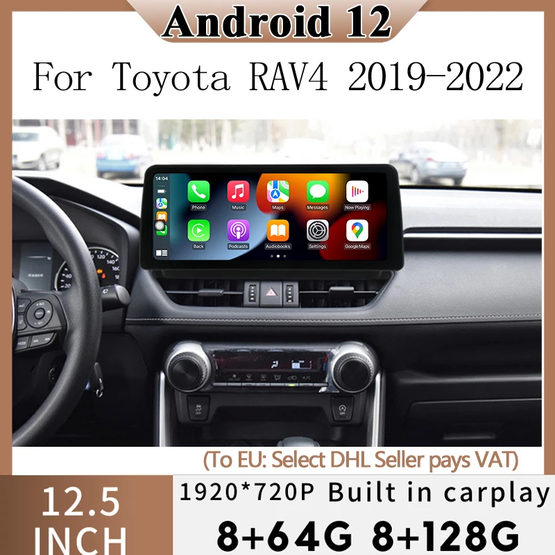 

12.5” Android 12 Car GPS Navigation Multimedia Video Player DVD For Toyota RAV4 2020 with CarPlay Touch Sceen Radio Head Unit