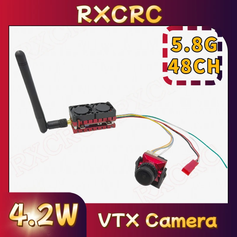 

RXCRC 5.8G 4.2W Video Transmitter VTX Camera 1500TVL is suitable for FPV long-distance fixed-wing unmanned aerial vehicles.