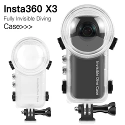 Capa de mergulho para insta360 x3, capa à prova d'água, protetor subaquático, totalmente invisível, acessórios para câmera