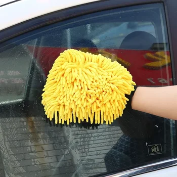 Guante para lavado de coches, manopla Coral suave antiarañazos para lavado y limpieza de coches, guante de limpieza grueso multifunción, cepillo para detalles de cera de coche