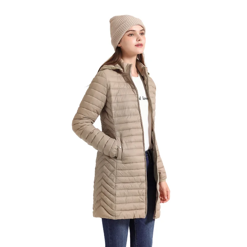 Winter Women Loose Long Sleeve Coat with Detachable Hood Female Soild Stand Collar Zippers Pockets Warm Outwear Women's Clothing