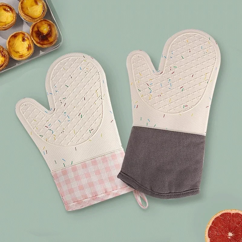 

Heat Resistant Silicone Gloves Home Kitchen Accessories Waterproof Pot Holder Barbecue Oven Mitts Pan Mat Cake Baking Tool